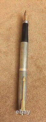 Vintage Parker 75 Fountain Pen Sterling Silver Gold Nib 14ct Made In USA
