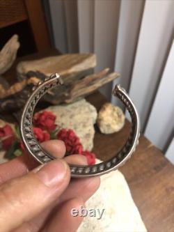 Vintage Rare Hand Made Sterling Silver 925 Twist Rope Cuff bracelet 46.1g Adjus
