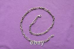 Vintage Rare Sterling Silver Hand Made Chain 36.7 grams 18.5 long 6mm Wide