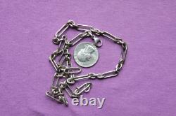 Vintage Rare Sterling Silver Hand Made Chain 36.7 grams 18.5 long 6mm Wide