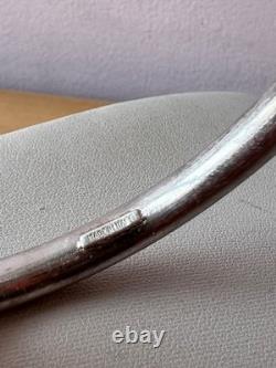 Vintage Round Doughnut Bangle Bracelet 925 Sterling Silver Made In Italy Sleek