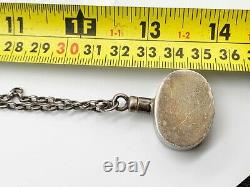 Vintage Solid Silver Perfume Bottle Pendant Heavy Well Made Ladies Necklace