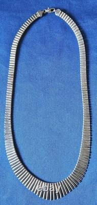 Vintage Sterling Silver. 925 Italian Fringe Necklace Italy Made Jewel