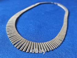Vintage Sterling Silver. 925 Italian Fringe Necklace Italy Made Jewel