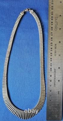 Vintage Sterling Silver. 925 Italian Fringe Necklace Italy Made Jewel