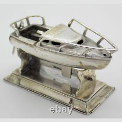 Vintage Sterling Silver 925 Italian Made RARE Speedboat Figurine Hallmarked
