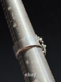 Vintage Sterling Silver 925 Lab Made Sapphire Poison Ring Size 8