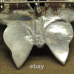 Vintage Sterling Silver Abalone Butterfly Pin Made in Mexico