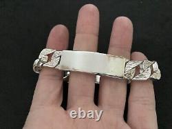 Vintage Sterling Silver Barke Effect Identity Bracelet Made in 1979