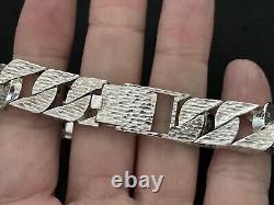 Vintage Sterling Silver Barke Effect Identity Bracelet Made in 1979