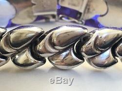 Vintage Sterling Silver Bracelet Designer Signed Milor Chevron Made In Italy