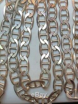 Vintage Sterling Silver Chain Mariner Link Made In Italy Designer Signed Bsi