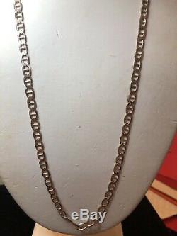 Vintage Sterling Silver Chain Mariner Link Made In Italy Designer Signed Bsi