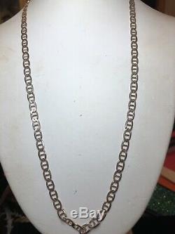 Vintage Sterling Silver Chain Mariner Link Made In Italy Designer Signed Bsi