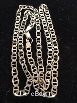 Vintage Sterling Silver Chain Mariner Link Made In Italy Designer Signed Bsi