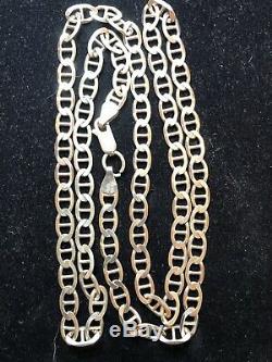 Vintage Sterling Silver Chain Mariner Link Made In Italy Designer Signed Bsi