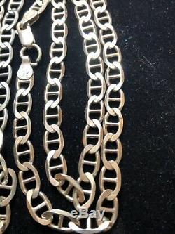 Vintage Sterling Silver Chain Mariner Link Made In Italy Designer Signed Bsi