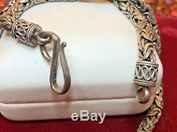 Vintage Sterling Silver Chain Necklace Designer Signed Ba Made Bali Byzantine