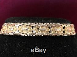 Vintage Sterling Silver Designer Signed Bracelet Milor Made Italy Basket Weave