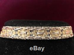 Vintage Sterling Silver Designer Signed Bracelet Milor Made Italy Basket Weave