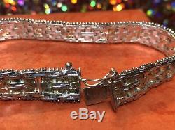 Vintage Sterling Silver Designer Signed Bracelet Milor Made Italy Basket Weave