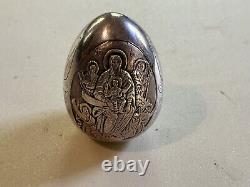 Vintage Sterling Silver Egg Figurine AG999 Made in Greece Christian Religious