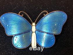 Vintage Sterling Silver Enamel Butterfly Made In Norway Signed Ivar Holth