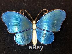 Vintage Sterling Silver Enamel Butterfly Made In Norway Signed Ivar Holth