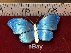 Vintage Sterling Silver Enamel Butterfly Made In Norway Signed Ivar Holth