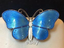 Vintage Sterling Silver Enamel Butterfly Made In Norway Signed Ivar Holth