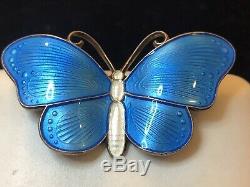 Vintage Sterling Silver Enamel Butterfly Made In Norway Signed Ivar Holth