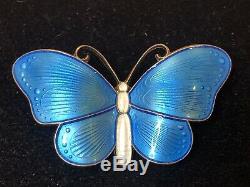 Vintage Sterling Silver Enamel Butterfly Made In Norway Signed Ivar Holth