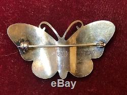 Vintage Sterling Silver Enamel Butterfly Made In Norway Signed Ivar Holth