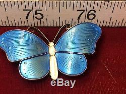 Vintage Sterling Silver Enamel Butterfly Made In Norway Signed Ivar Holth