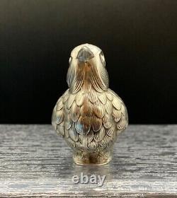 Vintage Sterling Silver Figural Song Bird Pin Cushion, Portugal, Art Deco, CUTE