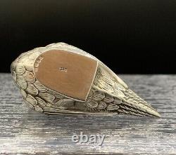 Vintage Sterling Silver Figural Song Bird Pin Cushion, Portugal, Art Deco, CUTE