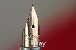 Vintage Sterling Silver GT PARKER 75 Cisele Fountain Pen Flat Top Made in USA