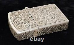 Vintage Sterling Silver Hand Carved Filigree Zippo Case Insert Made In Italy