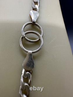 Vintage Sterling Silver Hand Made Figaro CC Loop Interlock Chain Necklace Unisex