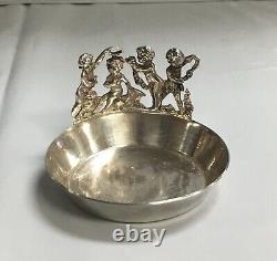 Vintage Sterling Silver Hand Made Small Cherub Nuts Bowl Salt Cellar