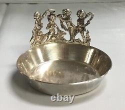 Vintage Sterling Silver Hand Made Small Cherub Nuts Bowl Salt Cellar