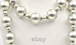 Vintage Sterling Silver Made In MEXICO Large 16mm Ball Ladies 29 Long Necklace