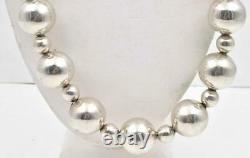 Vintage Sterling Silver Made In MEXICO Large 16mm Ball Ladies 29 Long Necklace