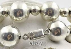 Vintage Sterling Silver Made In MEXICO Large 16mm Ball Ladies 29 Long Necklace