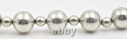 Vintage Sterling Silver Made In MEXICO Large 16mm Ball Ladies 29 Long Necklace