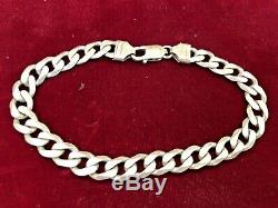 Vintage Sterling Silver Men's Bracelet Made In Italy Chain