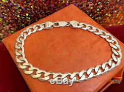 Vintage Sterling Silver Men's Bracelet Made In Italy Chain