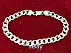 Vintage Sterling Silver Men's Bracelet Made In Italy Chain