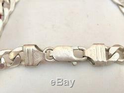 Vintage Sterling Silver Men's Bracelet Made In Italy Chain