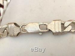 Vintage Sterling Silver Men's Bracelet Made In Italy Chain